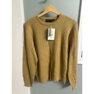Eagles Eye Women's XL Tan Cable Knit Crew Neck Sweater Fieldhouse Core